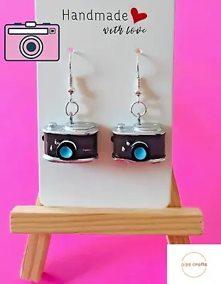 Fun Camera Novelty Earrings - Handmade - Quirky Jewellery Photographer Gift Idea • £3.25