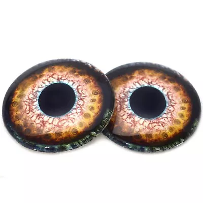 Pair Loch Ness Monster Glass Eyes Jewelry Dolls Taxidermy Flatback Cabochons • $3.99