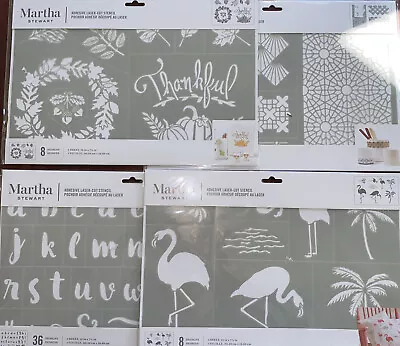 4 New Martha Stewart Adhesive Laser Cut Stencils 12” X 7 3/4 Flamingo Alphabet • $21.99