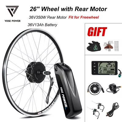 26  36V Ebike Conversion Kit Rear Hub Motor Freewheel With 36V13Ah Battery • £379