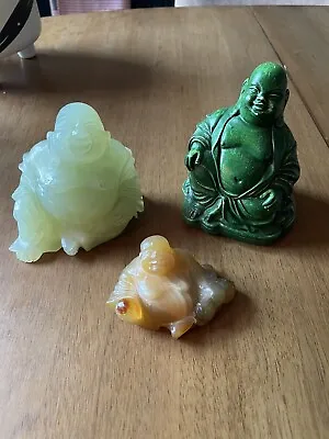 Vintage 3 Laughing Buddha’s Stone & Ceramic • £52