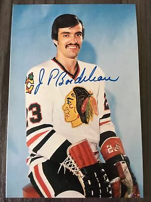 Vintage Chicago Blackhawks J.P. Bordeleau Autograph Postcard • $15