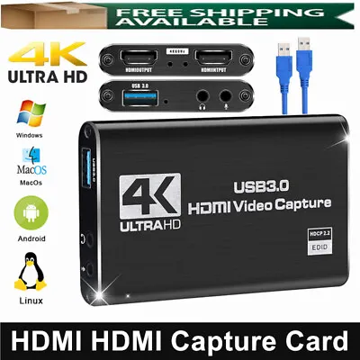 4K Audio Video Capture Card USB 3.0 HDMI Video Capture Device Full HD Recording • $18.89