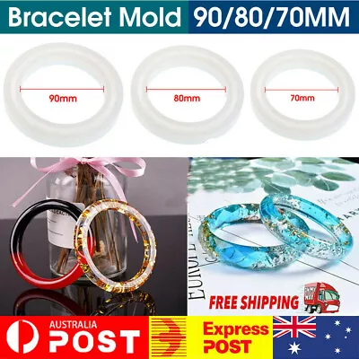 Silicone Mold Casting Mould DIY Bangle Jewelry Tool Kit Resin Bracelet Making • $4.28