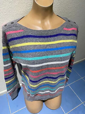 I Love H81 Multi-color Striped Pullover Sweater - Women's Sz M • $10.95