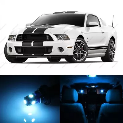 9 X ICE BLUE LED Interior Light Package For 2010 - 2014 Ford Mustang + PRY TOOL • $9.99