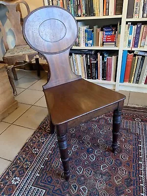 An Elegant Late Georgian Mahogany Hall Chair • £225