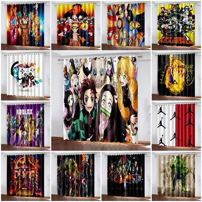 Anime Cartoon 3D Ready Made Curtain Kids Avengers Bedroom Decor 160cm/166cm Drop • £41.12