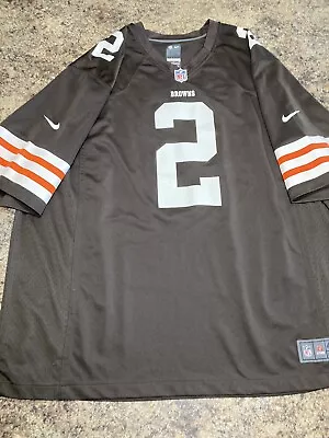 NIKE NFL On Field Cleveland Browns Johnny Manziel #2 Jersey Men's 4XL-NEAR MINT! • $103.99