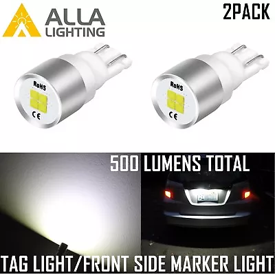 Alla White T10 192 194 161 W5W LED License Tag Light Bulbs Side Marker Canbus 2x • $9.98