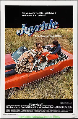 JOYRIDE MOVIE POSTER Folded 27x41 Inch MELANIE GRIFFITH ROBERT CARADINE 1977 • $18.99