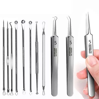 $12.53 • Buy Salon Facial Care Blackhead Tweezers Cell Clip Acne Needle Pimple Remover