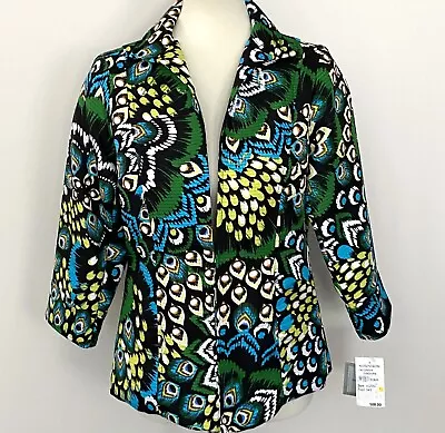NWT Laura Max Nordstrom Women's Jacket Colorful Fully Line 3/4 Sleeve Size Med • $38.99