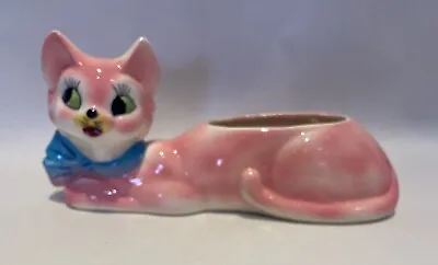 $35 • Buy Vintage Retro Pink Ceramic Smiley Kitty Cat Vase