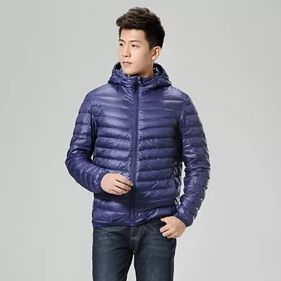 Men's Short Stand Collar Overcoat Packable Slim Light Weight Down Coats Jackets • $43.89