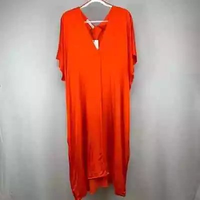 Nwt Zara ~ Orange Satin V-neck Tunic Kaftan Dress ~ Xl ~ Bloggers Favorite!!!! • $54.99