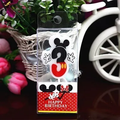 Mickey Mouse Third Birthday Candle / Keepsake Topper  1-1/2 X1-1/2  USA Seller • $4.95
