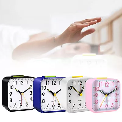 Bedside Quartz Silent Alarm Clock Large Display Night Light Snooze Button Wakeup • $12.39