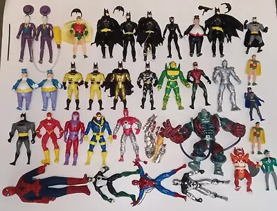 Vintage 1974 Spiderman & 1980's 1990's Mixed Lot Of Random Dc & Marvel Figures • $11.50