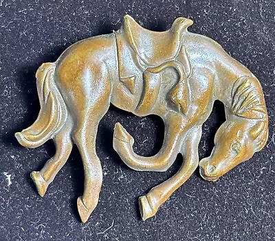 Antique Vintage Brass Bucking Bronco Horse Western Pin Broach Badge • $1.99