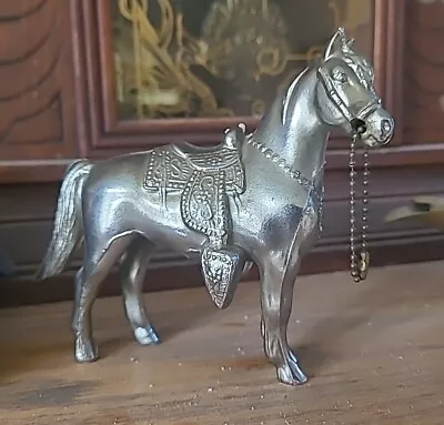 Vintage Carnival Prize HORSE 4 Inches Tall Silver-tone Pot-Metal Pre-owned • $4.95