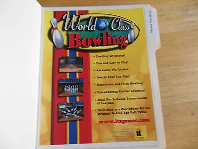 Old Stock WORLD CLASS BOWLING     ARCADE Video   GAME  FLYER • $7.89