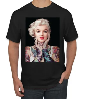 Marilyn Monroe Tattoos Black Men Tshirt • $19.99