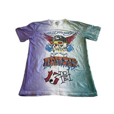 VTG Y2k Ed Hardy By Christian Audigier Tshirt Size Large Skulls Goth Grunge Rare • $31.11