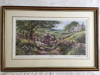 £34.85 • Buy TERRY HARRISON Hand Signed Print SUMMER DALE Farming Scene Framed Mounted Art