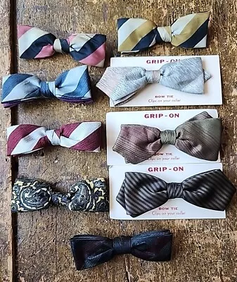 9 Vintage Bow Tie USA Royal Rust Resistant Stripe Paisley  • $45