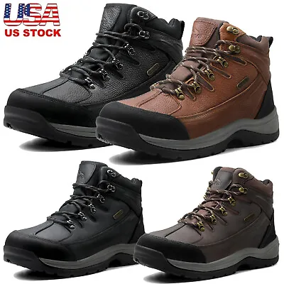 Men's Waterproof Hiking Boots Outdoor Military Tactical Boots Leather Work Boots • $62.49