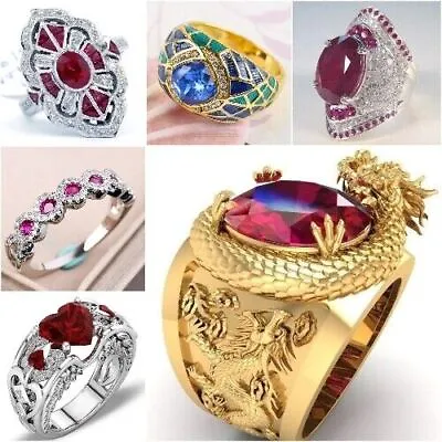 $2.33 • Buy Fashion Women 925 Silver Jewelry Gift Ring Cubic Zirconia Wedding Rings Sz 6-10