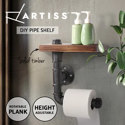 $24.95 • Buy Artiss Wall Shelf Paper Holder Industrial Pipe Shelf DIY Vintage Brackets Rustic
