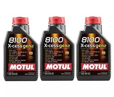 Motul 8100 X-CESS 5W40 - 3L - Fully Synthetic Engine Motor Oil (3x1L) • $36.96