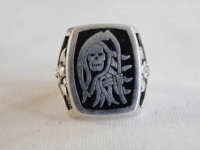 Vintage G&S Silver Grim Reaper Death Ring Sz  11.5 11.75 • $55.99