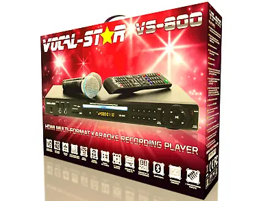 Vocal-Star VS-800 CDG DVD Karaoke Machine 2 Mics X Songs 4 Wireless Mics XD39 • £32