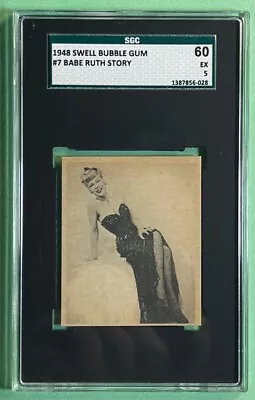 The Babe Ruth Story 1948 Swell Bubble Gum Sgc 60 Ex 5 Gertrude Niesen Card #7 • $59.99