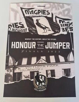 Collingwood Football Club  2022 Finals  - Honour The Jumper - Poster - Rare • $24