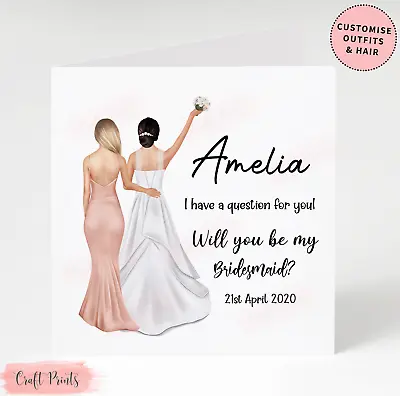 Handmade Personalised Will You Be My Bridesmaid Maid Of Honour Card  • £3