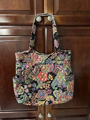 Vera Bradley Retired Symphony In Hue Large Pleated Tote Bag With Zipper • $30
