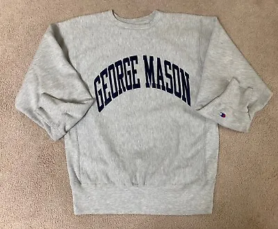 Vintage Champion George Mason University Reverse Weave Gray Crewneck Sweatshirt • $133.30