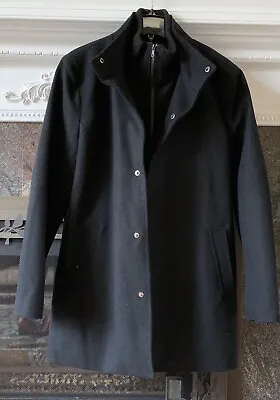 NWT Vince Camuto Men's Wool Blend Lined Bib-Front Car Coat Jacket M Black • $79.99