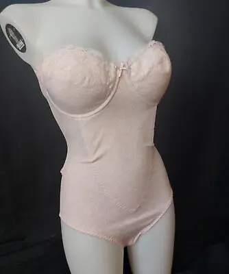 PINK BOMBSHELL Strapless 1980s Vintage Slimming BODY SHAPER GIRDLE -sz 38 C • $42.81