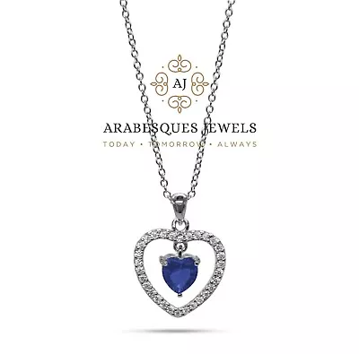 Ladies December Tanzanite Heart Birthstone Necklace Pendant. Sterling Silver 925 • £25.99