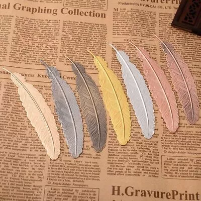 Gold Silver Bronze Vintage Metal Bird Feather Bookmarks For Books Book Markers • £1.99