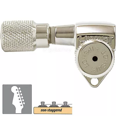 NEW Hipshot 6 Inline LEFT HAND Non-Staggered KNURLED Open-Gear Grip-Lock NICKEL • $99.95