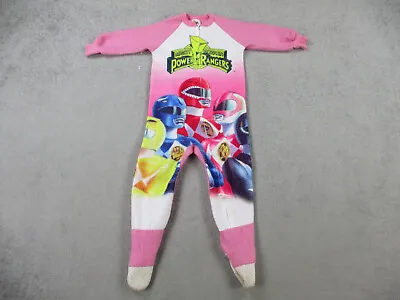 $27.99 • Buy VINTAGE Power Rangers Pajamas Girls 5 Pink Footed Body Suit 1994 90s Saban Kids