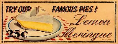 Lemon Meringue Pie Metal Sign Vintage Diner Desserts Retro Kitchen Cafe Decor • $17.99