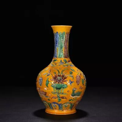8.8  China Antique Ming Dynasty Chenghua Mark Porcelain Lotus Pond Pattern Vase • $296.70