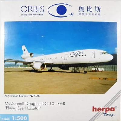 Herpa Wings 1:500 Scale Diecast   Orbis Mcdonnell Douglas Dc-10-10er   500159 • $9.99